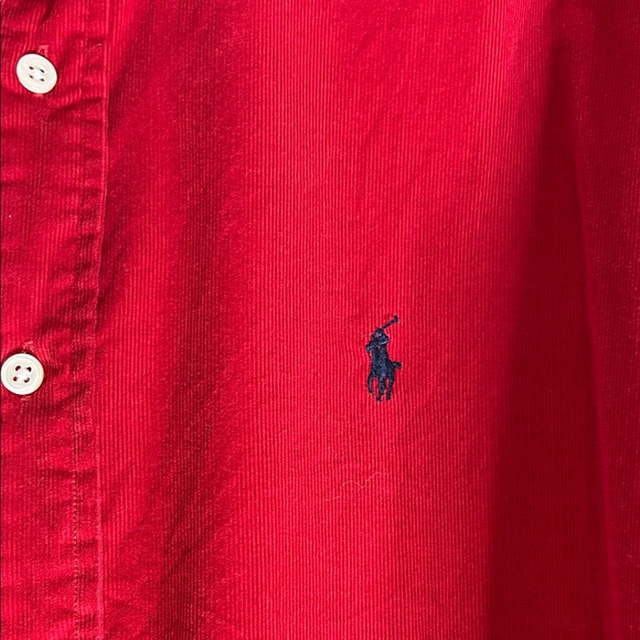Polo Ralph Lauren Men's Blake Corduroy Bold Red Button-Down Shirt Size Large - Picture 4 of 12